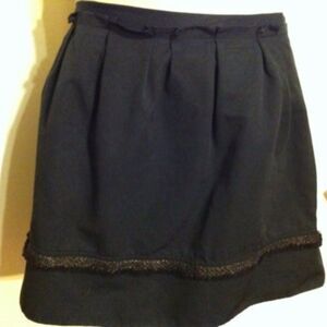 Mossimo Grosgrain Black A-line Mini Skirt 14